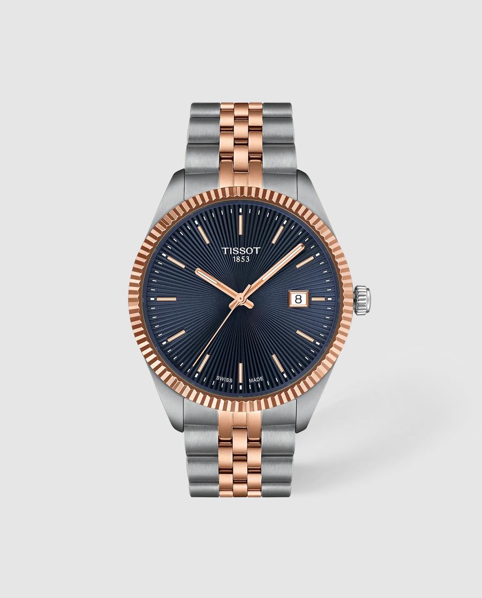 Imagen 0 de Reloj de hombre tissot ballade cuarzo de acero bicolor y esfera azul Plata