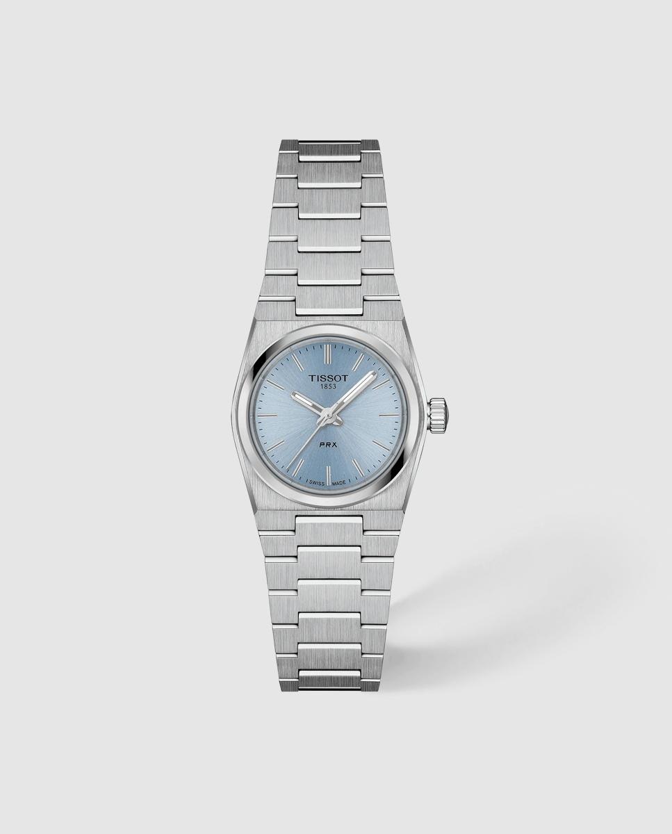 Imagen 0 de Reloj de mujer tissot prx cuarzo de acero con esfera azul Plata
