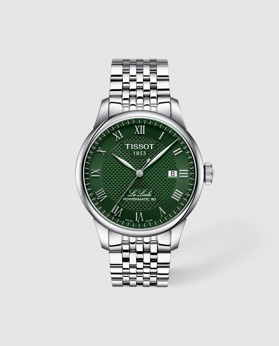 Imagen 0 de Reloj de hombre tissot le locle automático de acero y esfera verde Plata