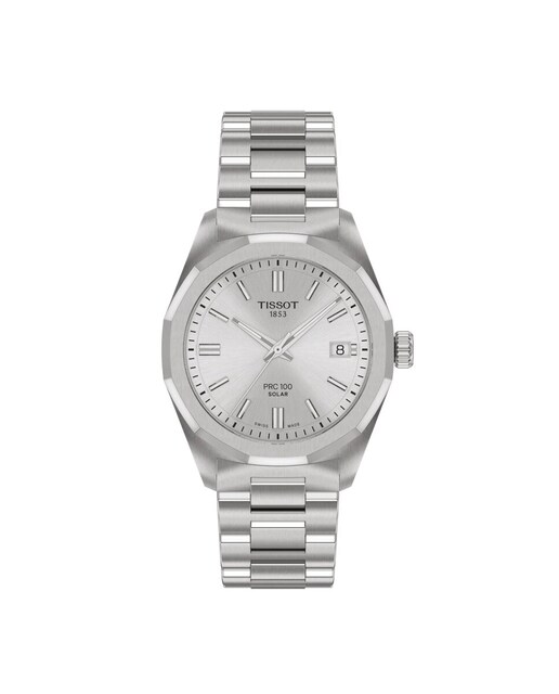 Imagen 0 de Reloj de mujer PRC 100 Solar de acero y esfera plateada