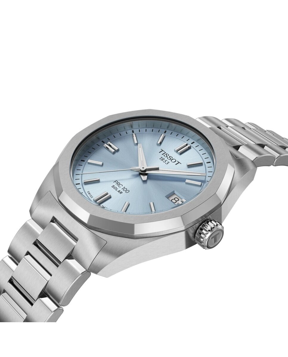 Reloj de mujer tissot prc 100 solar de acero y esfera azul - Plata Plata-3