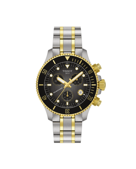 Imagen 0 de Reloj de hombre Seastar cronógrafo de acero y esfera bicolor