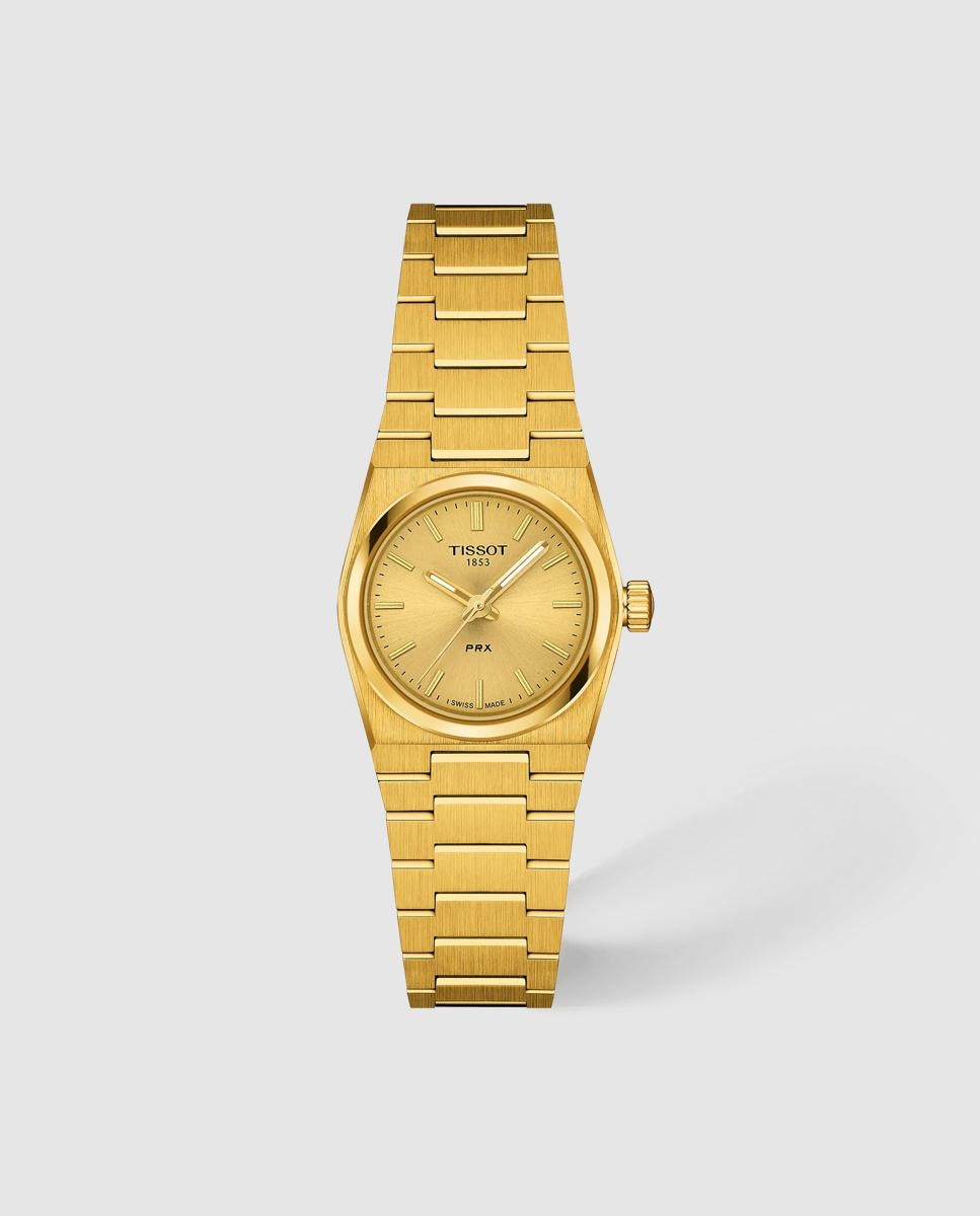 Imagen 0 de Reloj de mujer tissot prx cuarzo de acero y esfera dorada Oro