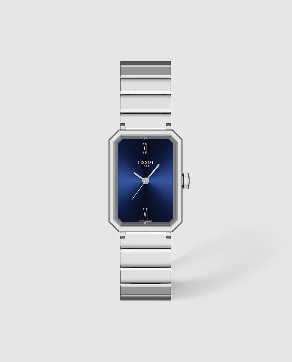 Reloj de mujer tissot srv cuarzo de acero y esfera azul