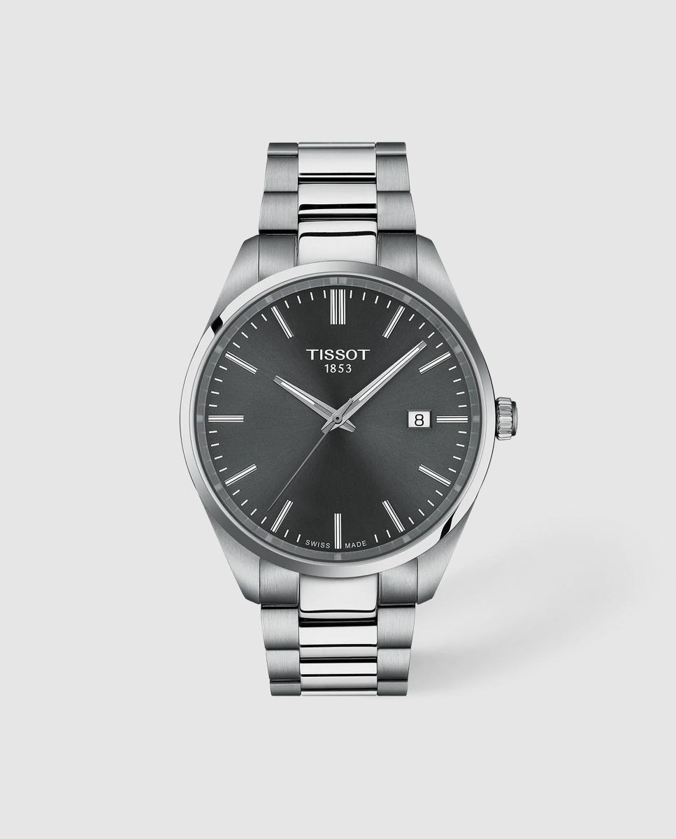 Reloj de hombre tissot pr 100 de acero y esfera gris