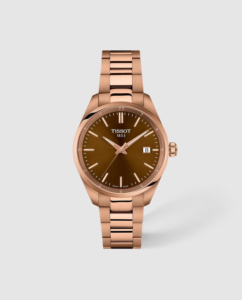 Reloj de mujer tissot pr 100 de acero rosa y esfera marrón - Rosa Rosa-1
