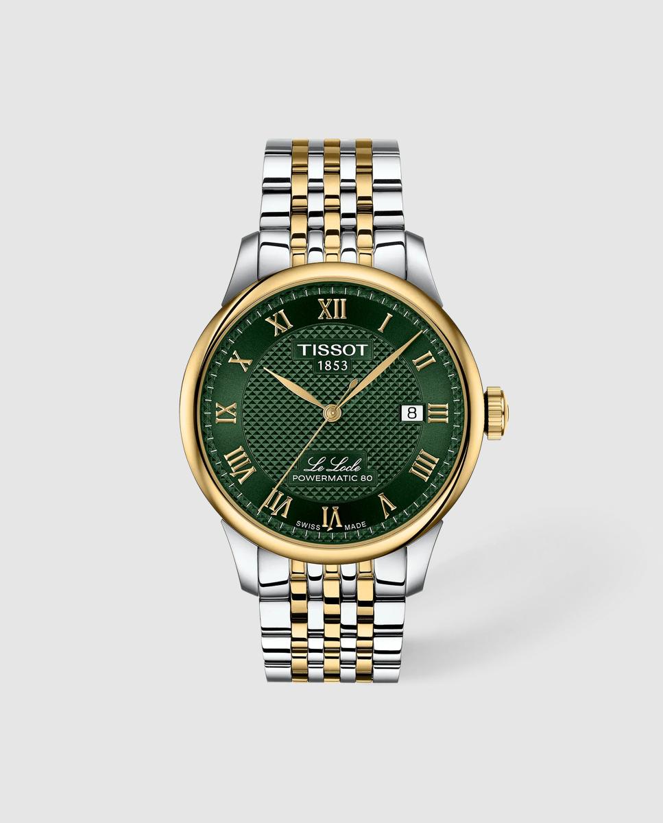 Imagen 0 de Reloj de hombre tissot le locle automático de acero amarillo y esfera verde Gris / Amarillo