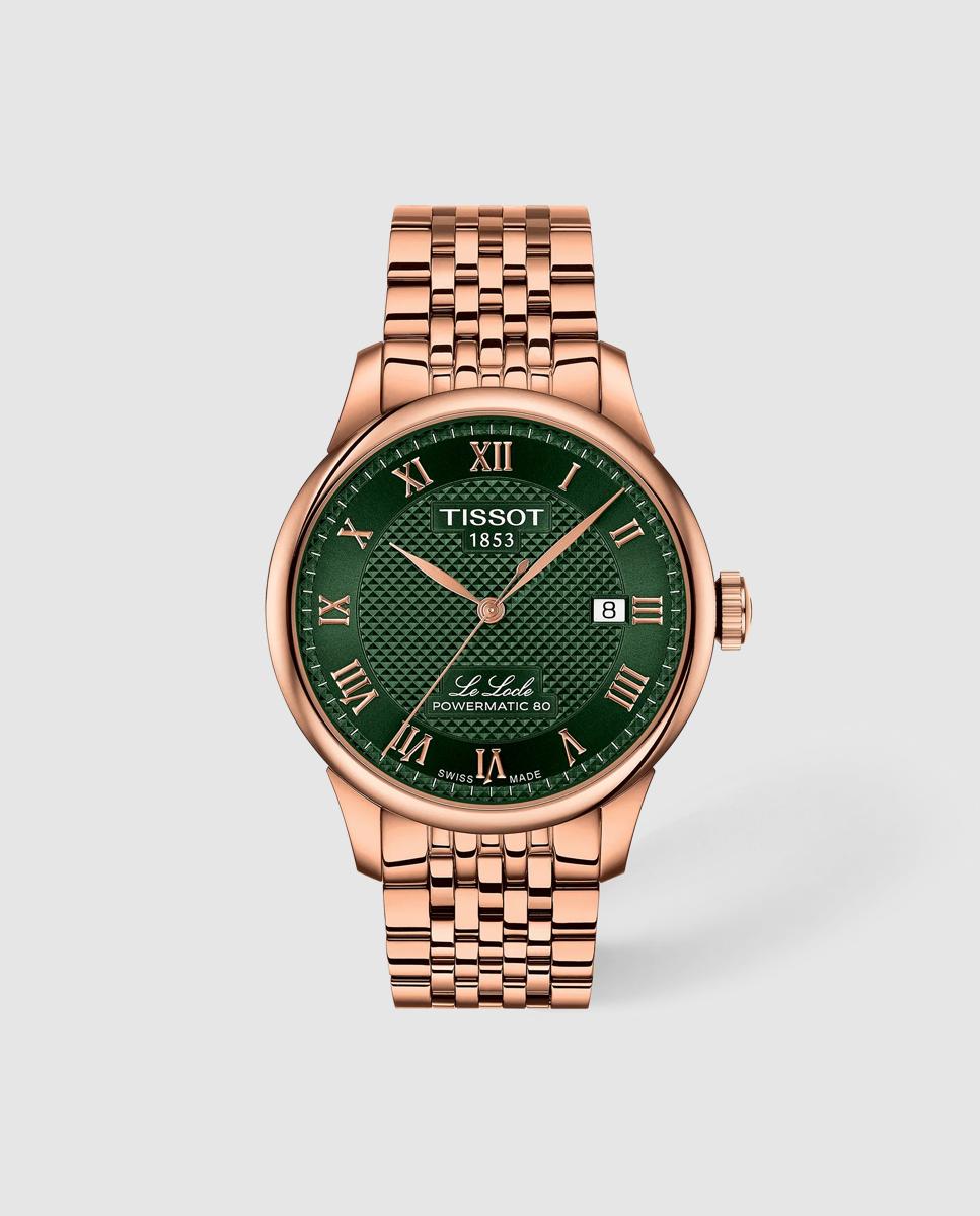 Imagen 0 de Reloj  de hombre tissot le locle automático de acero rosa y esfera verde Rosa