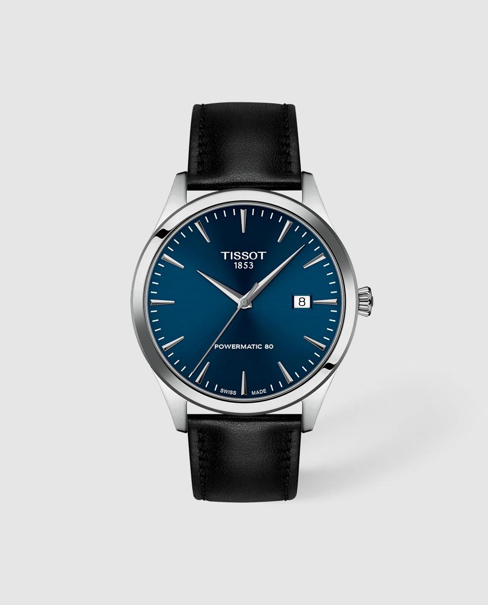 Imagen 0 de Reloj de hombre tissot classic dream automático de piel y esfera azul Negro