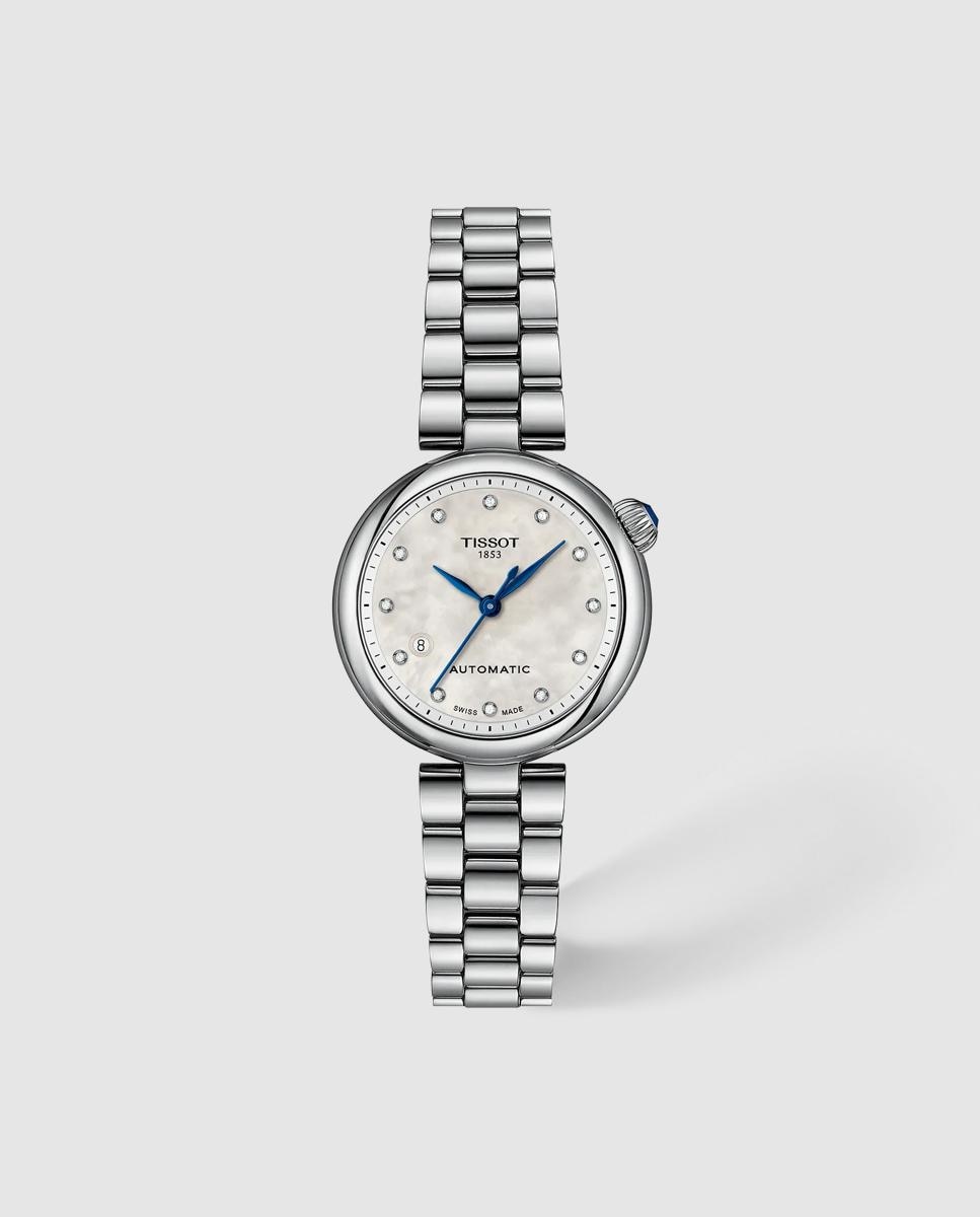 Imagen 0 de Reloj automático de mujer tissot desir 28mm de acero Plata