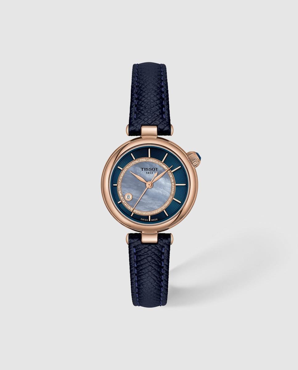 Imagen 0 de Reloj automático de mujer tissot desir 28mm de acero Azul