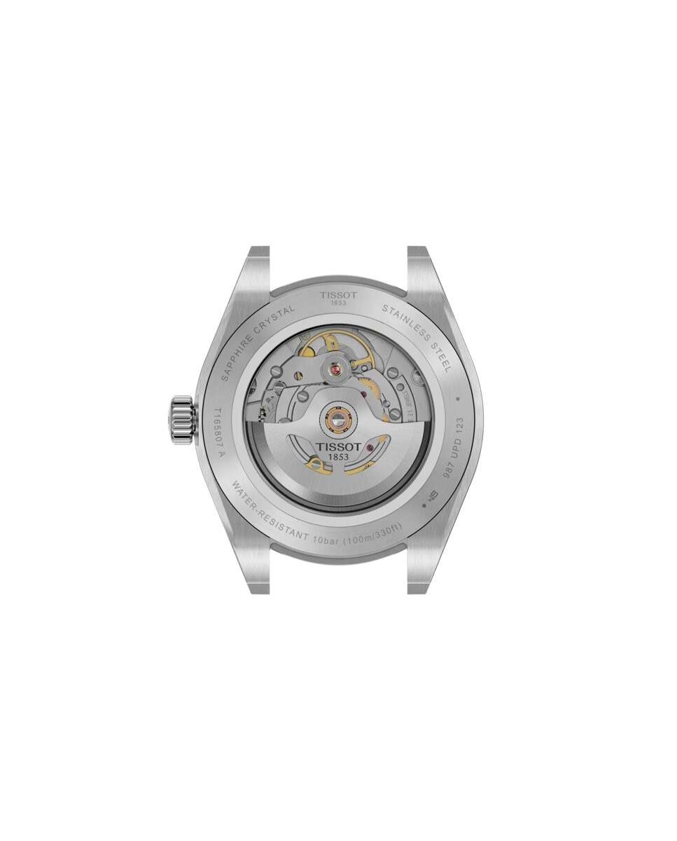 Reloj de hombre tissot gentleman 38mm automático de acero y esfera azul - Plata Plata-2