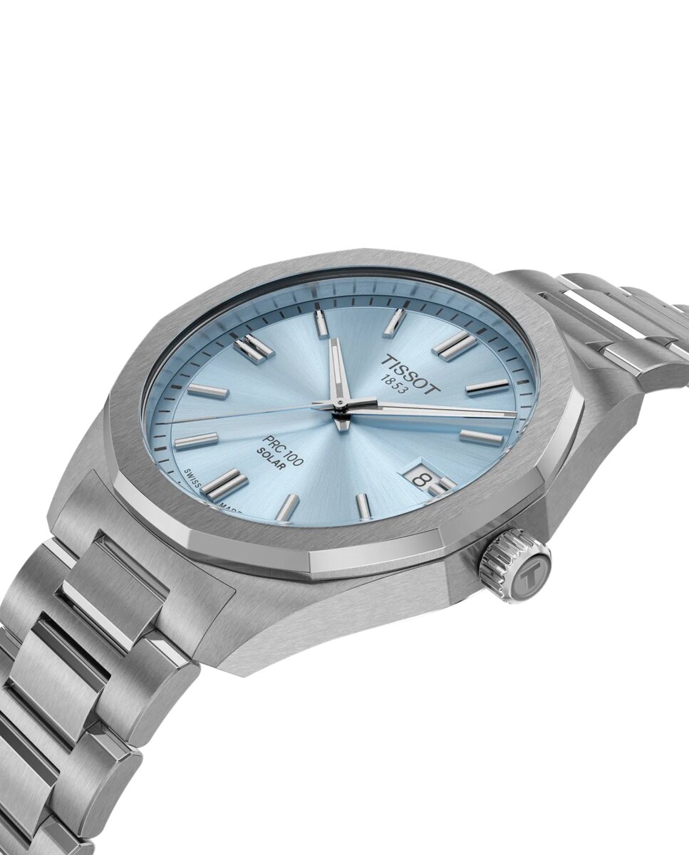 Reloj de hombre tissot prc 100 solar 39mm cuarzo de acero y esfera azul - Plata Plata-3
