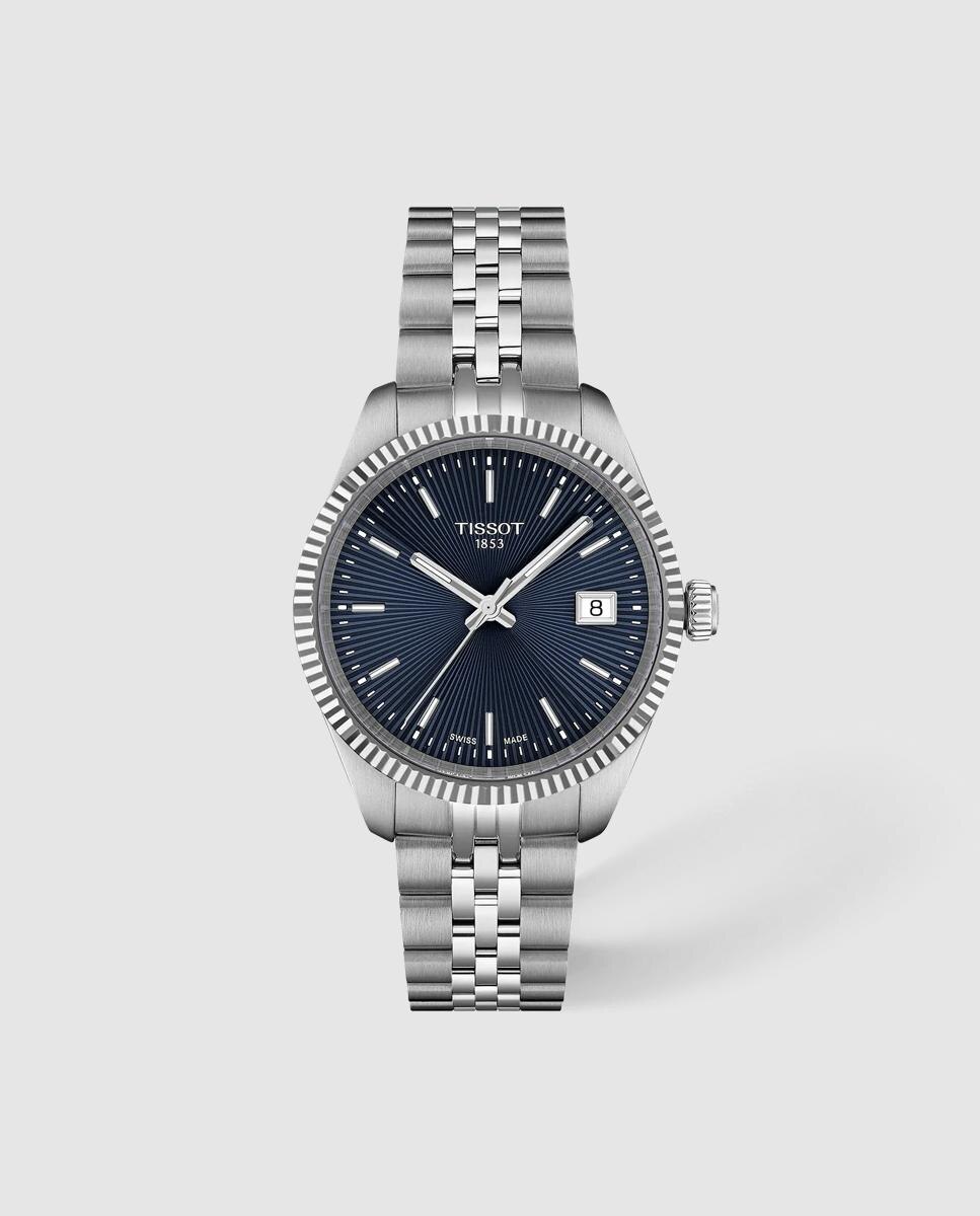 Reloj de mujer tissot ballade 34mm curazo de acero y esfera azul - Plata Plata-1