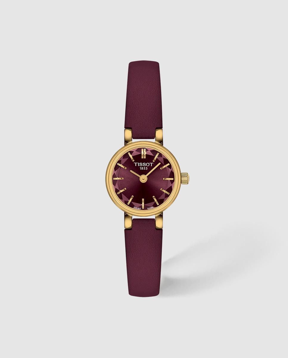Imagen 0 de Reloj de mujer tissot lovely cuarzo de piel y esfera granate Granate