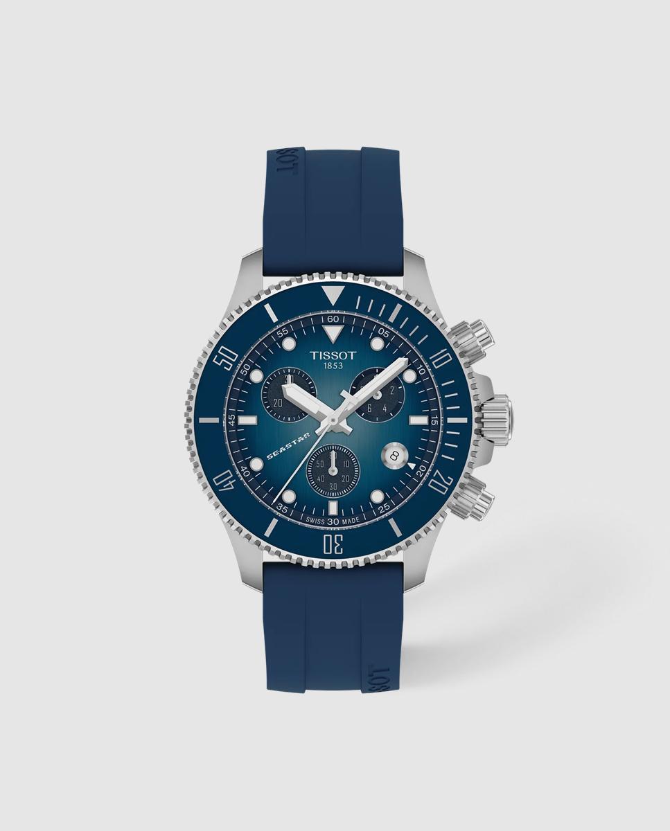 Reloj de mujer tissot seastar 38mm de acero - Azul Azul-1