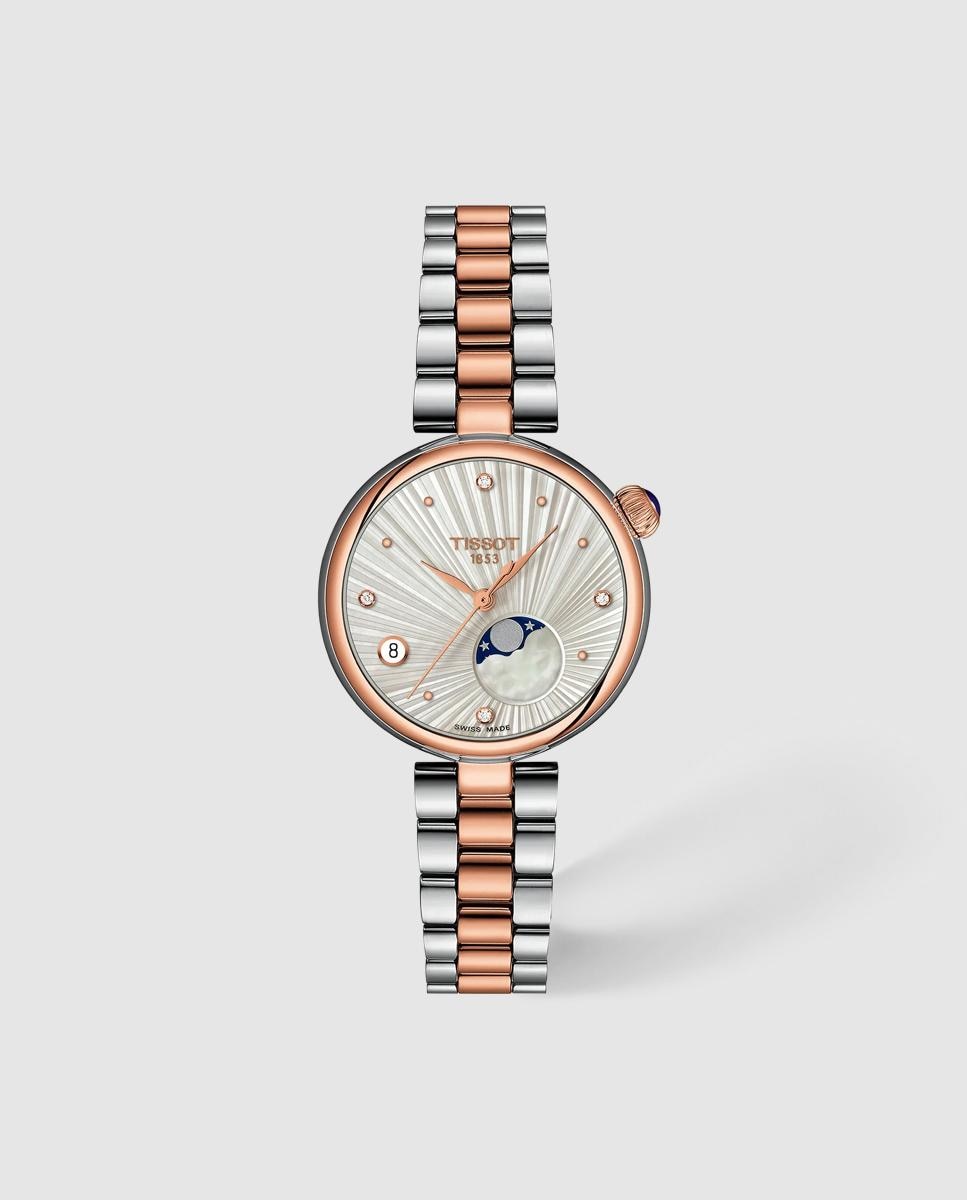 Imagen 0 de Reloj de mujer tissot desir moonphase 29.6mm de acero Plata / Rosa