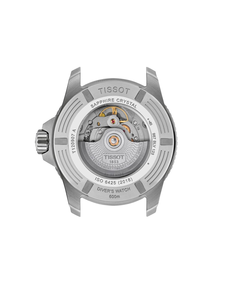 Reloj de hombre tissot seastar 2000 automático de acero y esfera negra - Plata Plata-2