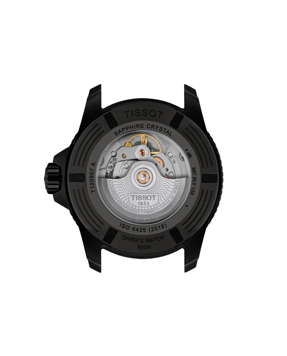 Reloj de hombre tissot seastar 2000 automático de caucho y esfera negra - Negro Negro-2