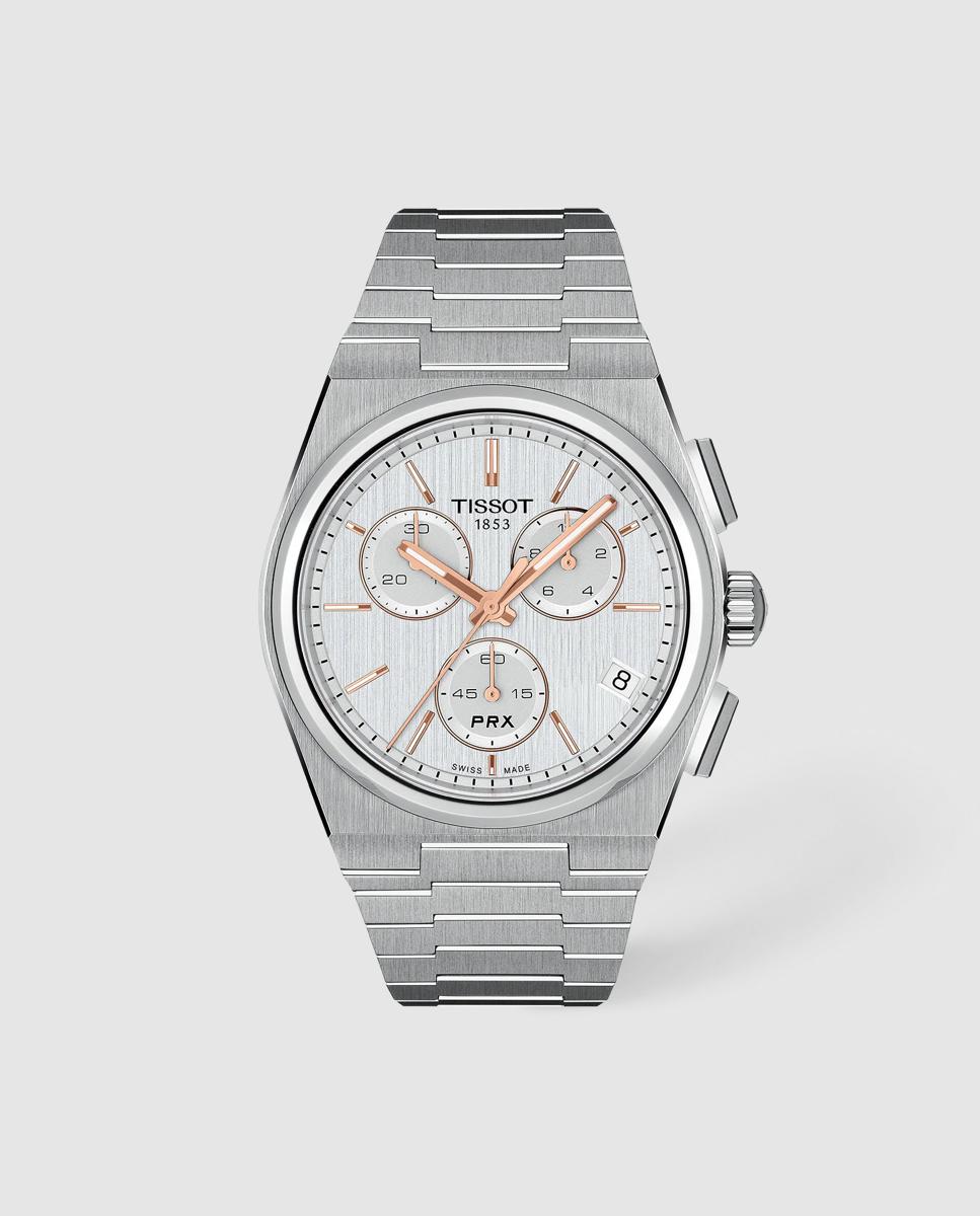 Reloj de hombre tissot prx chrono 41mm de acero - Plata Plata-1
