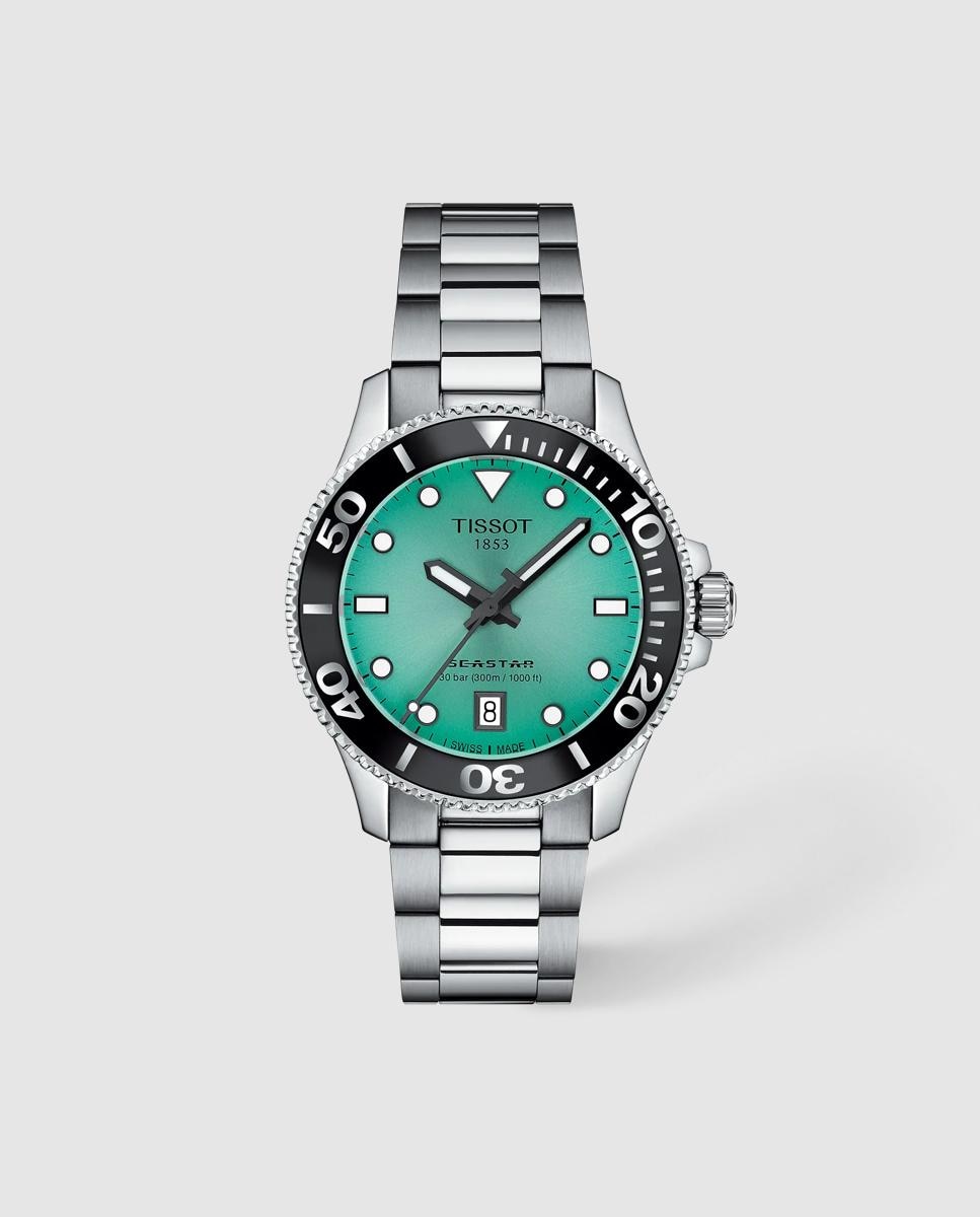 Imagen 0 de Reloj de mujer tissot seastar cuarzo de acero y esfera verde Verde