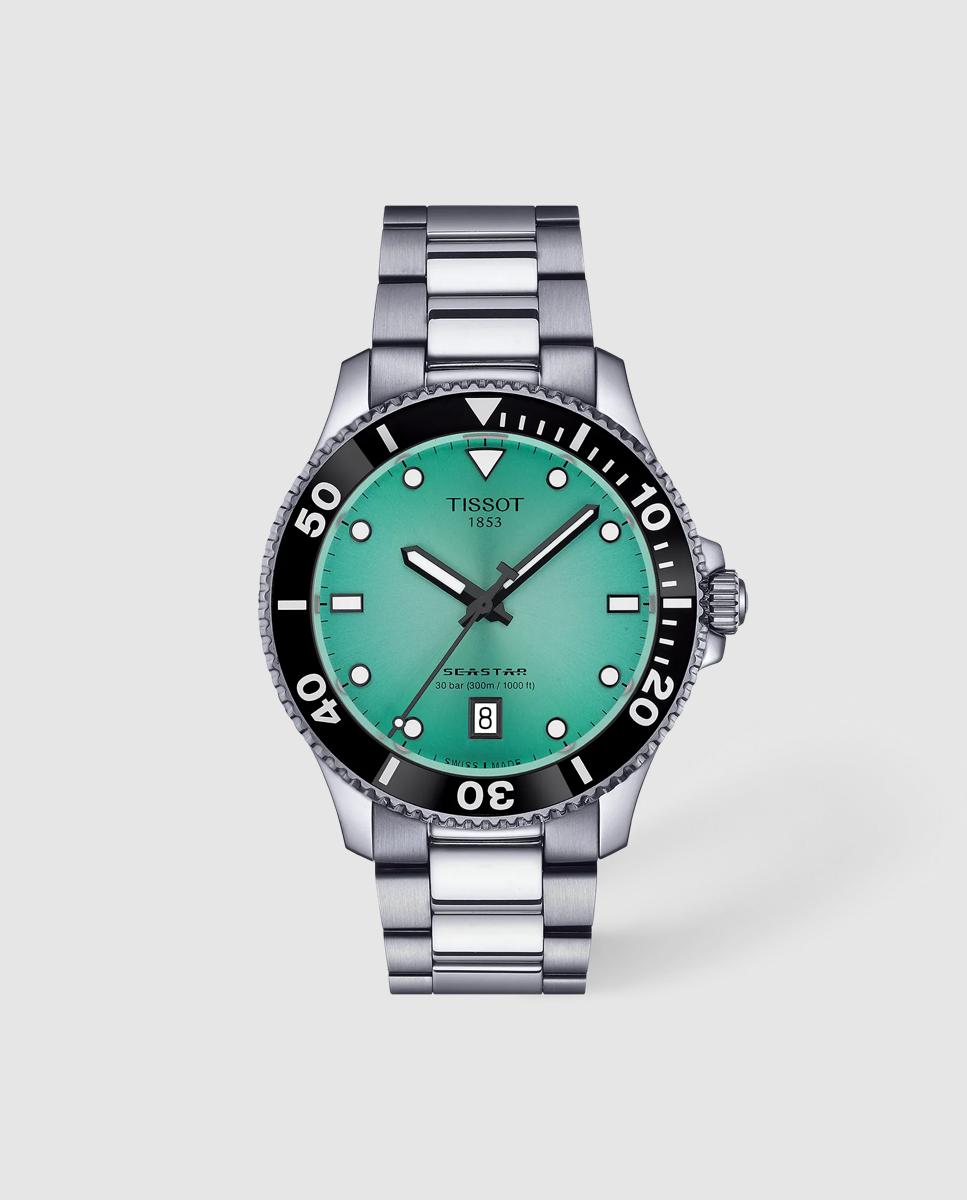 Imagen 0 de Reloj de hombre tissot seastar cuarzo de acero y esfera verde Verde