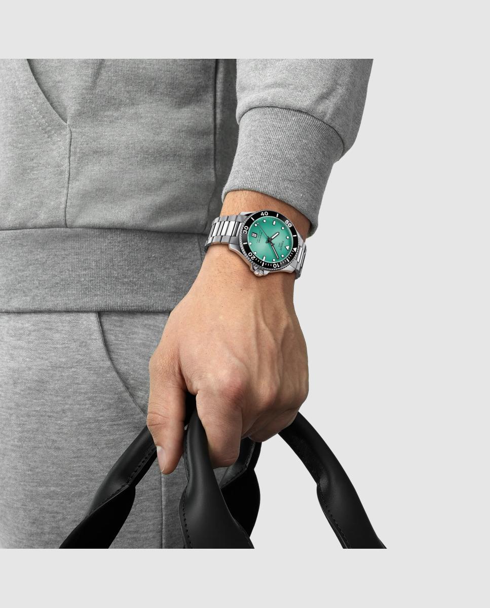 Reloj de hombre tissot seastar cuarzo de acero y esfera - Verde Verde-2