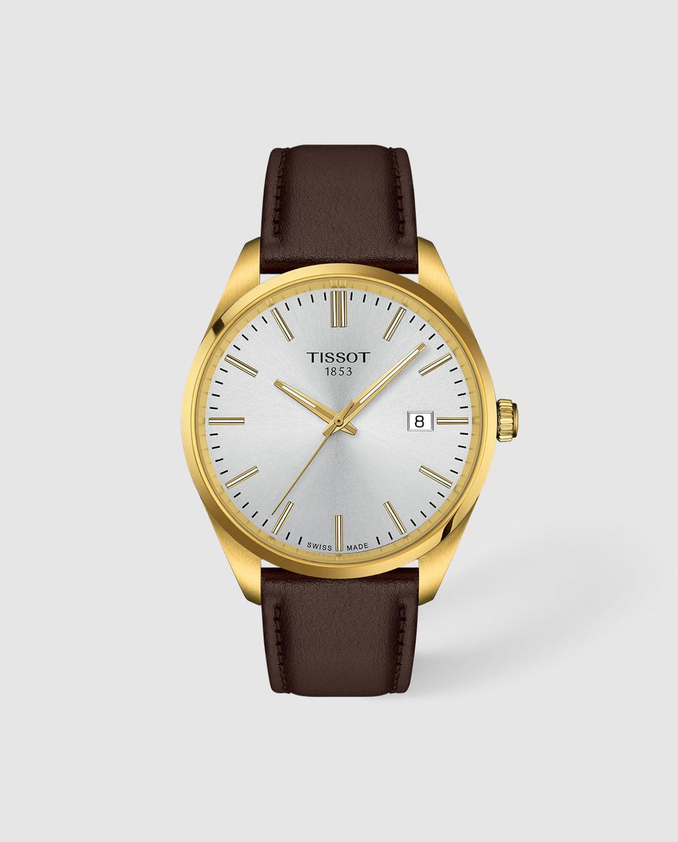 Reloj de hombre tissot pr 100 40mm de cuero - Marrón Marrón-1