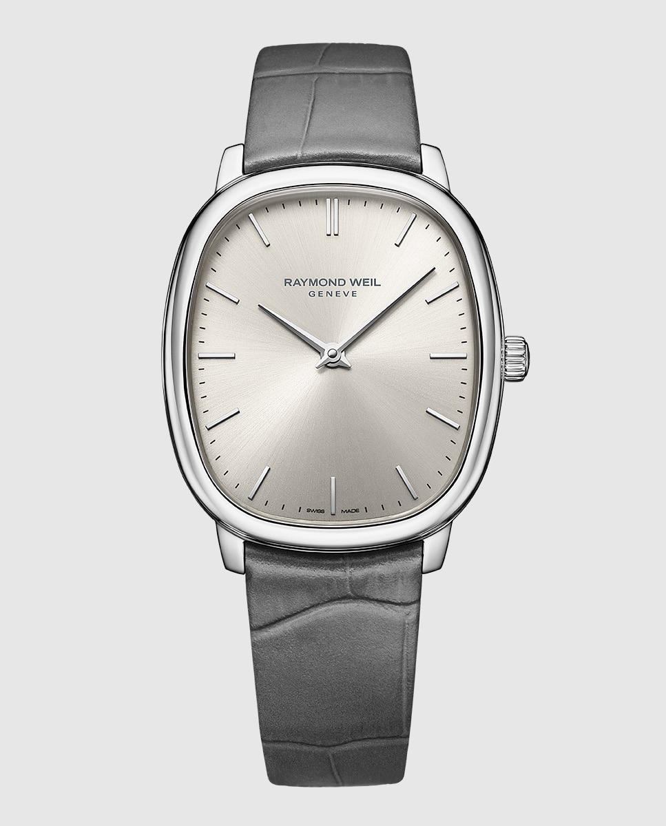 Imagen 0 de Reloj automático de hombre raymond weil 2280-stc-64001 con correa de piel Gris