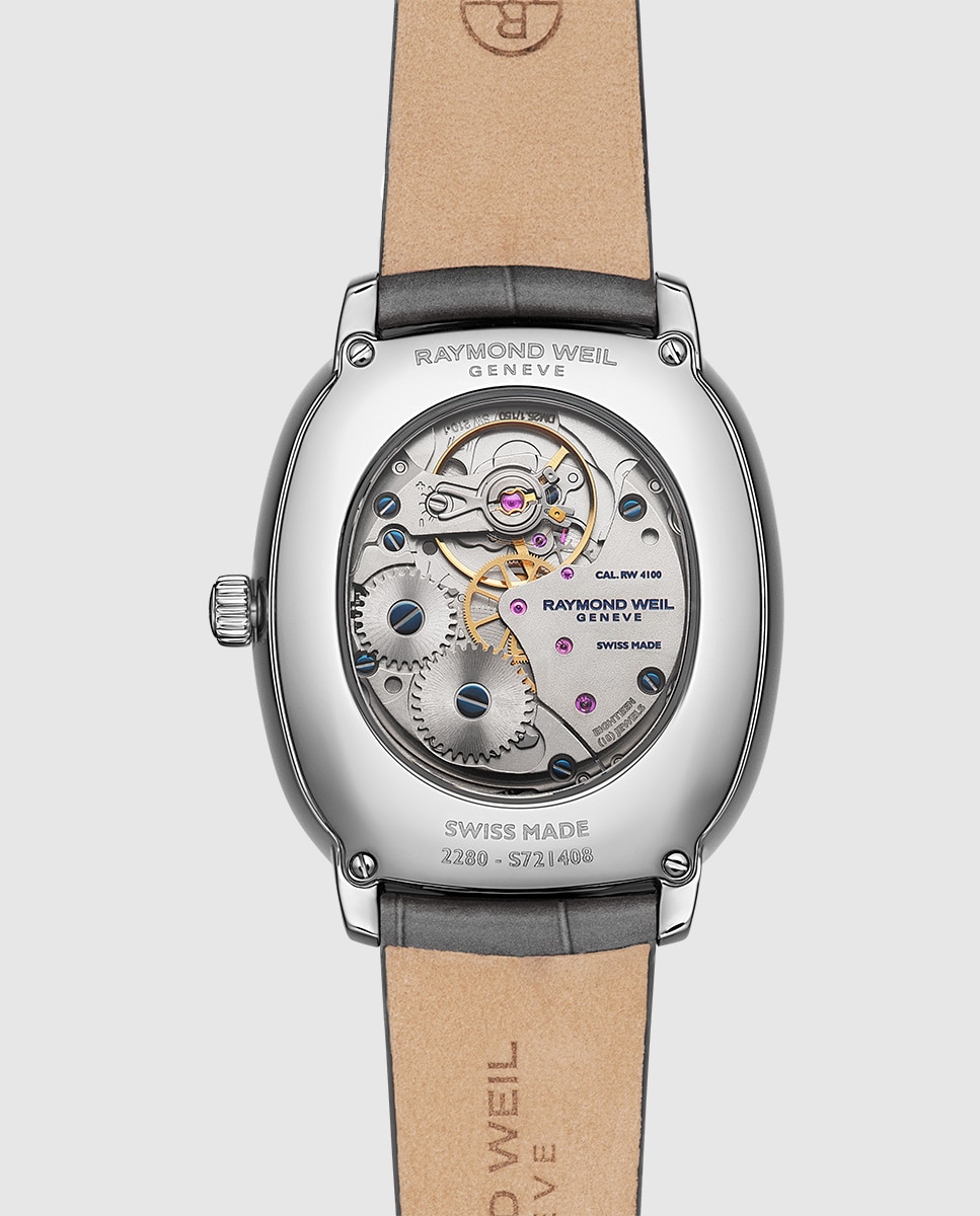 Reloj automático de hombre raymond weil 2280-stc-64001 con correa de piel - Gris Gris-3