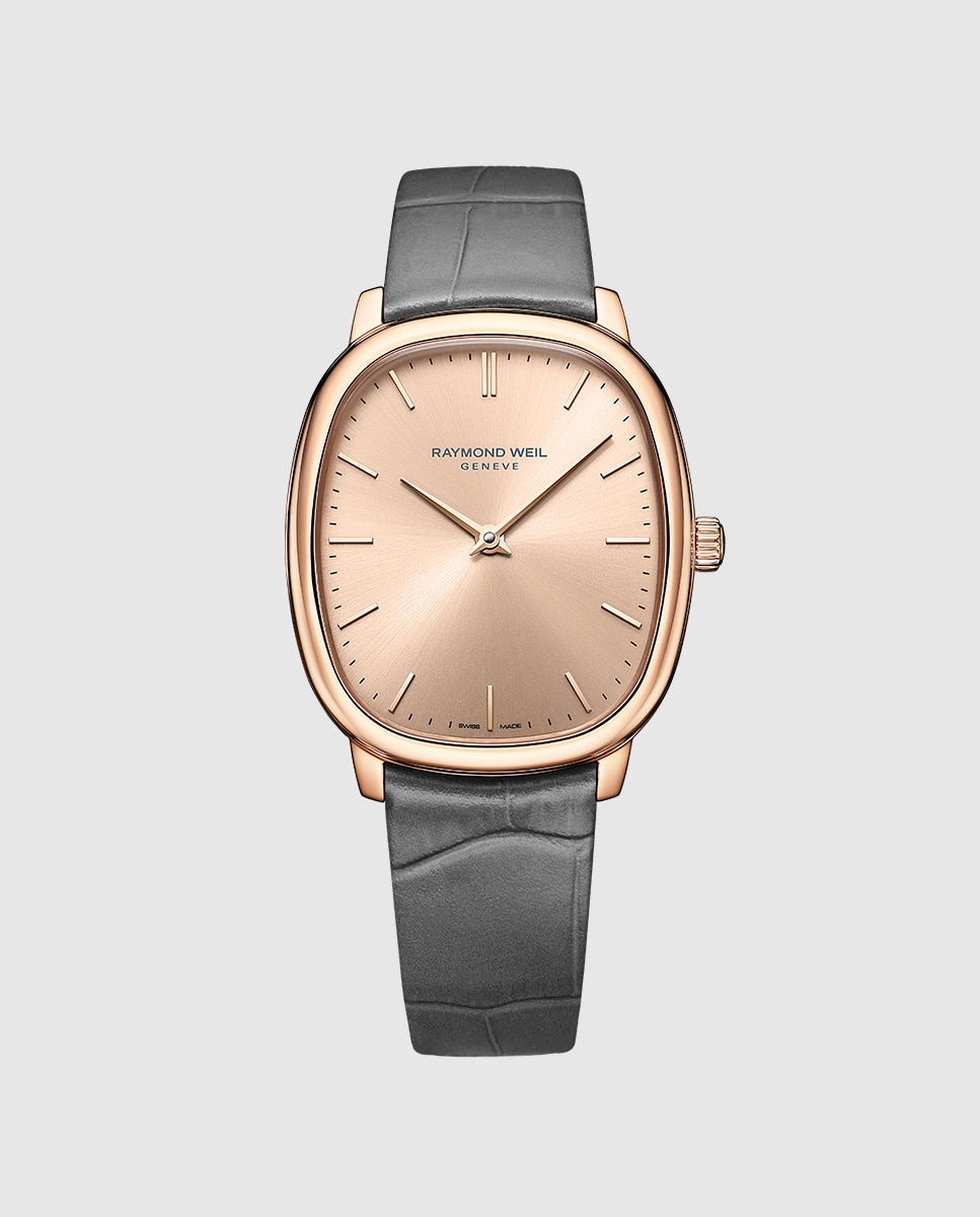 Imagen 0 de Reloj automático de hombre raymond weil 2280-pc5-80001 con correa de piel Bronce metalizado