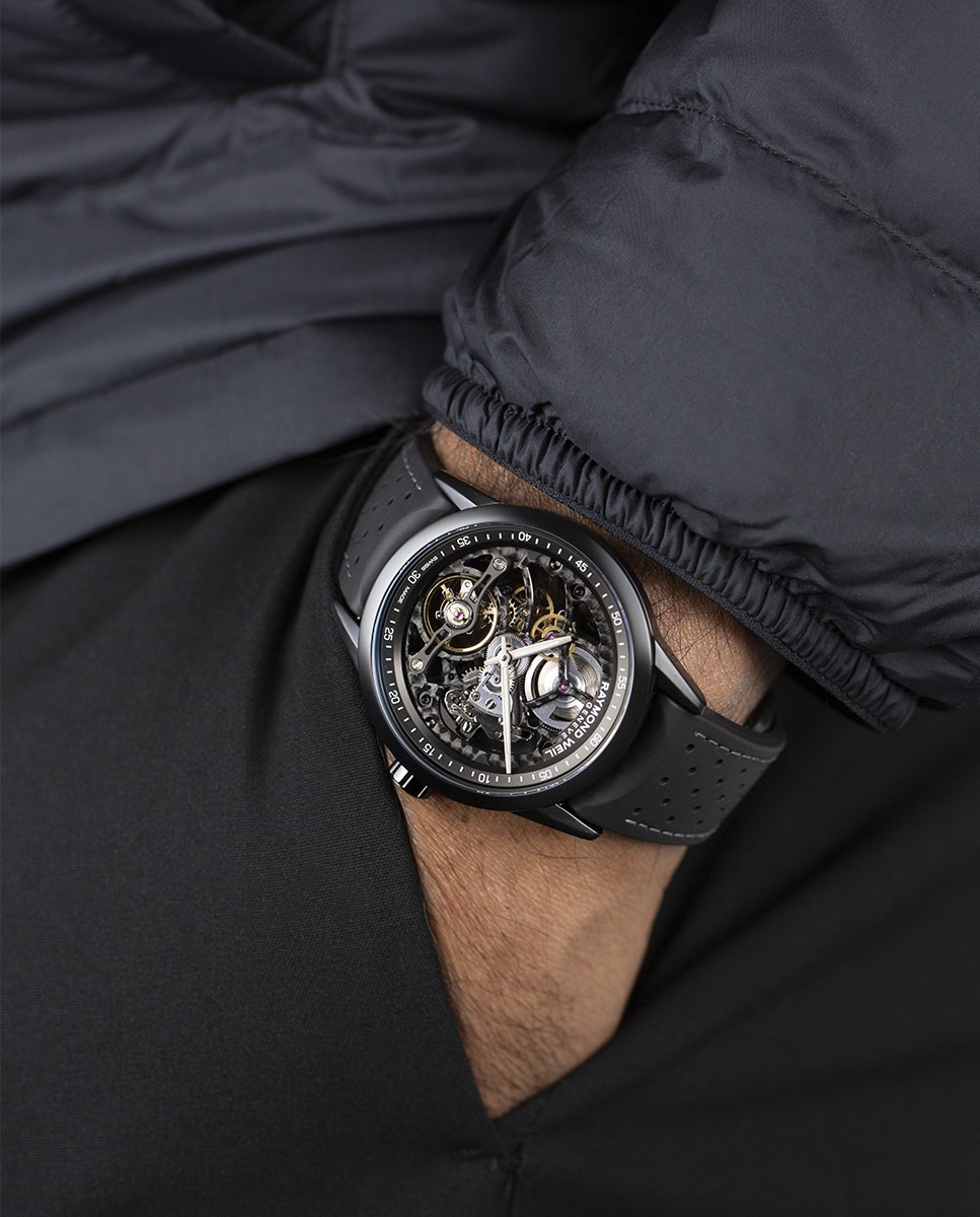 Reloj automático de hombre raymond weil 2785-bkr-20000 con correa de caucho - Negro Negro-4