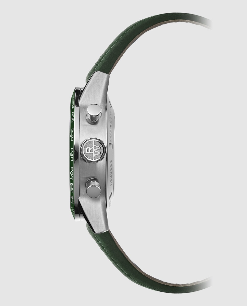 Reloj de hombre Freelancer automático con correa de piel Verde-4