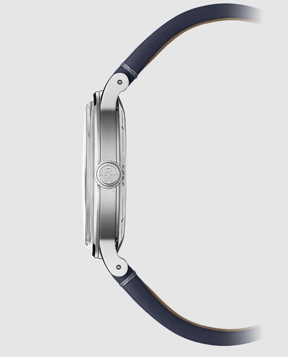 Reloj de hombre Millesime automático con correa de piel Azul-3