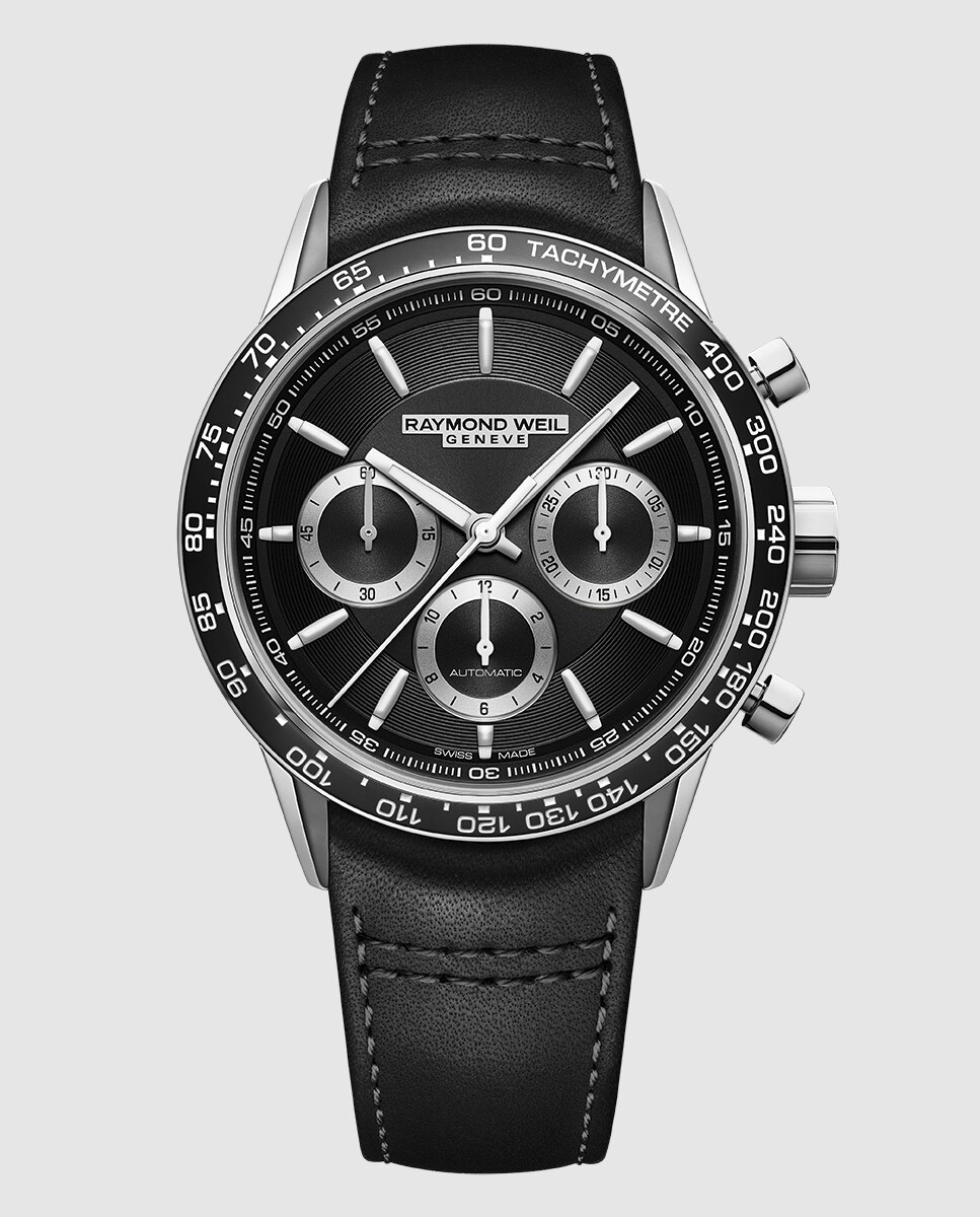 Reloj automático de hombre raymond weil 7741-sc1-20021 con correa de piel - Negro Negro-1
