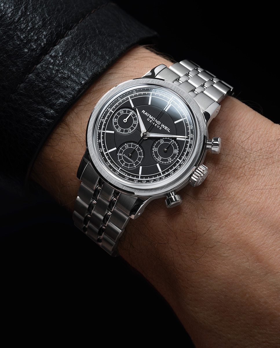 Reloj automático de hombre raymond weil 7765-st-20001 con armis de acero inoxidable Negro / Plata Negro / Plata-4