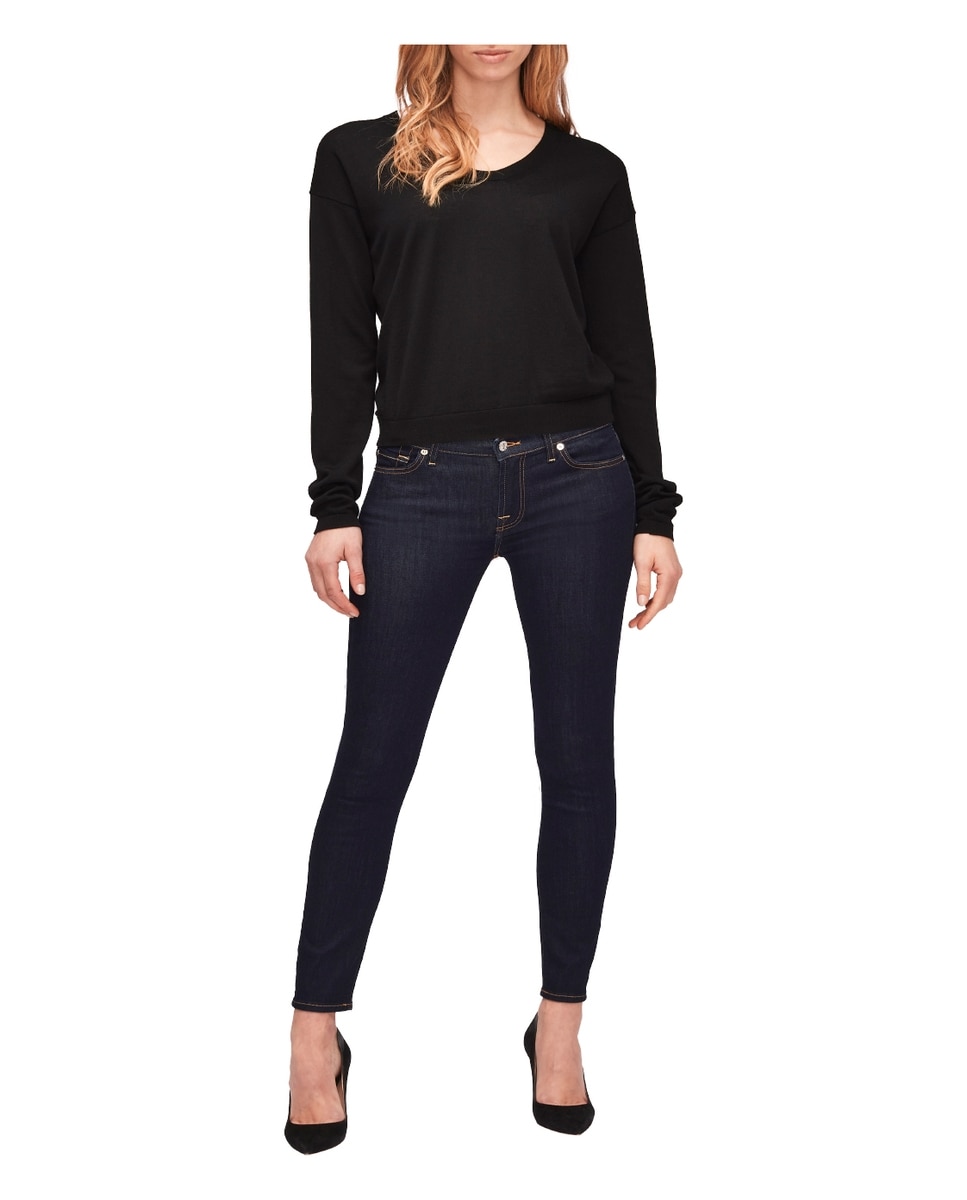 7 For all mankind - Vaquero pitillo de mujer tobillero de tiro medio.