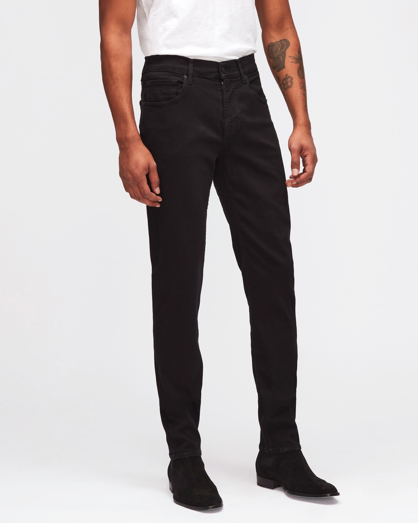 Vaqueros de hombre corte slim de tiro medio en color - 7 For all mankind - Negro Negro-2