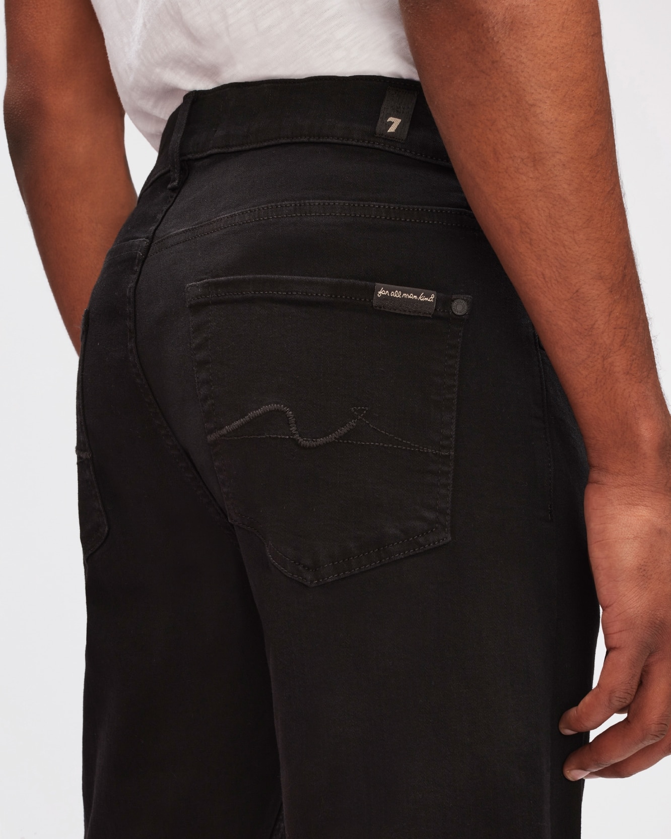 Vaqueros de hombre corte slim de tiro medio en color - 7 For all mankind - Negro Negro-3