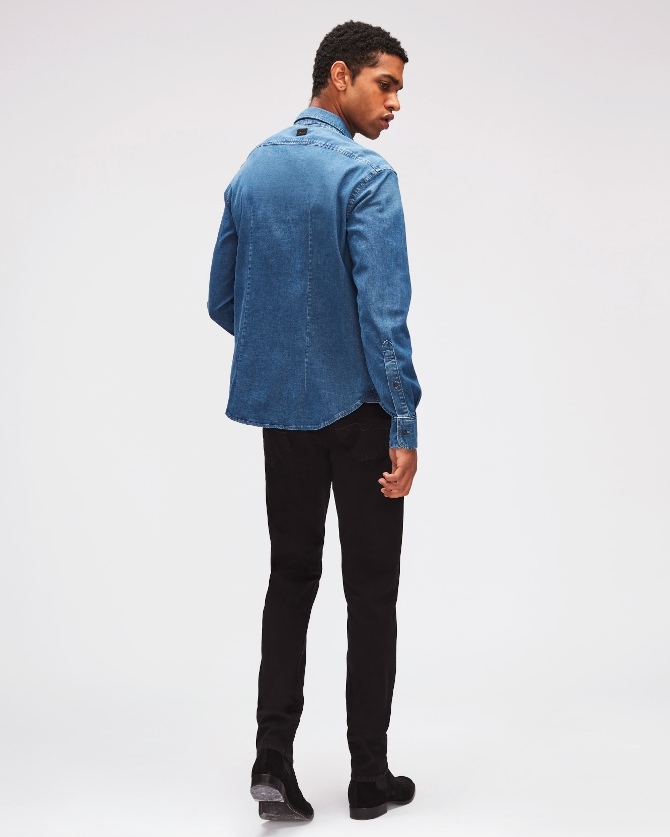 Vaqueros de hombre corte slim de tiro medio en color - 7 For all mankind - Negro Negro-4