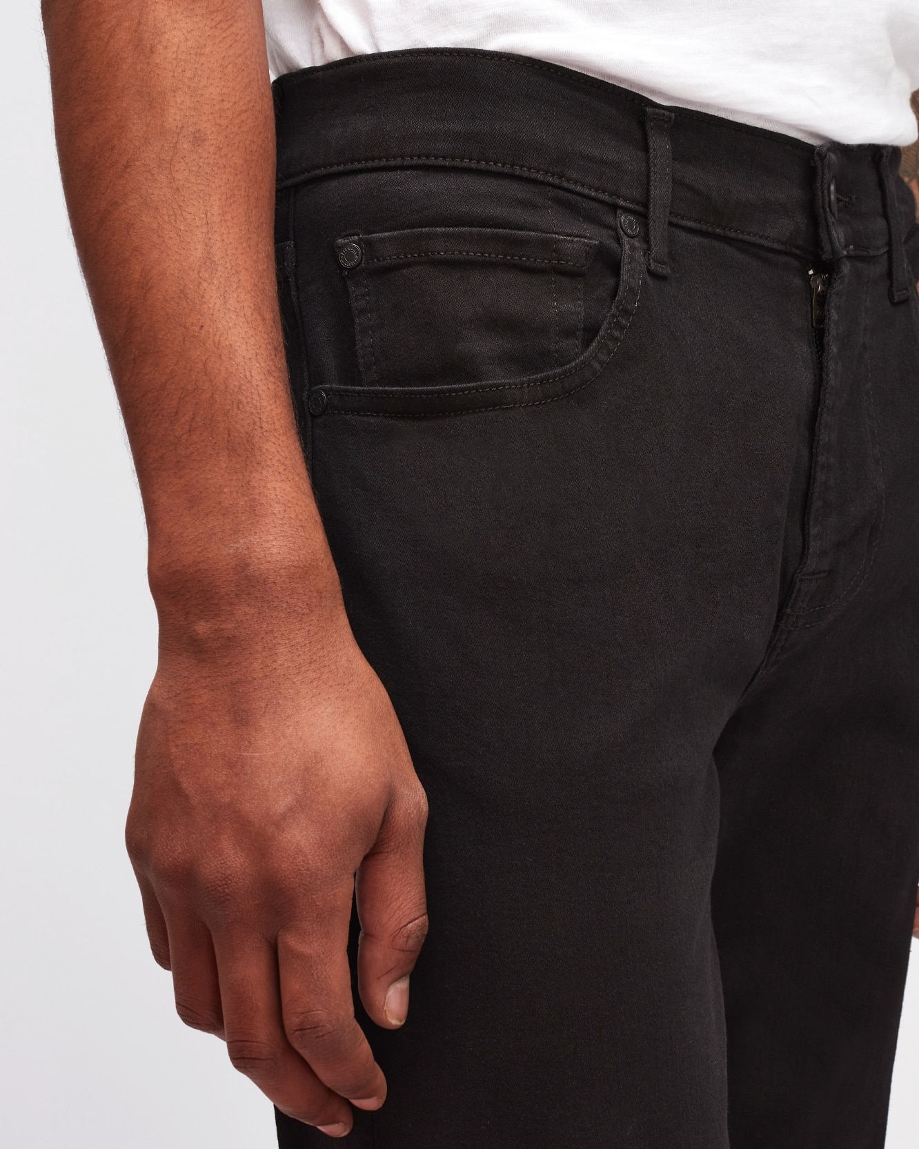 Vaqueros de hombre corte slim de tiro medio en color - 7 For all mankind - Negro Negro-5