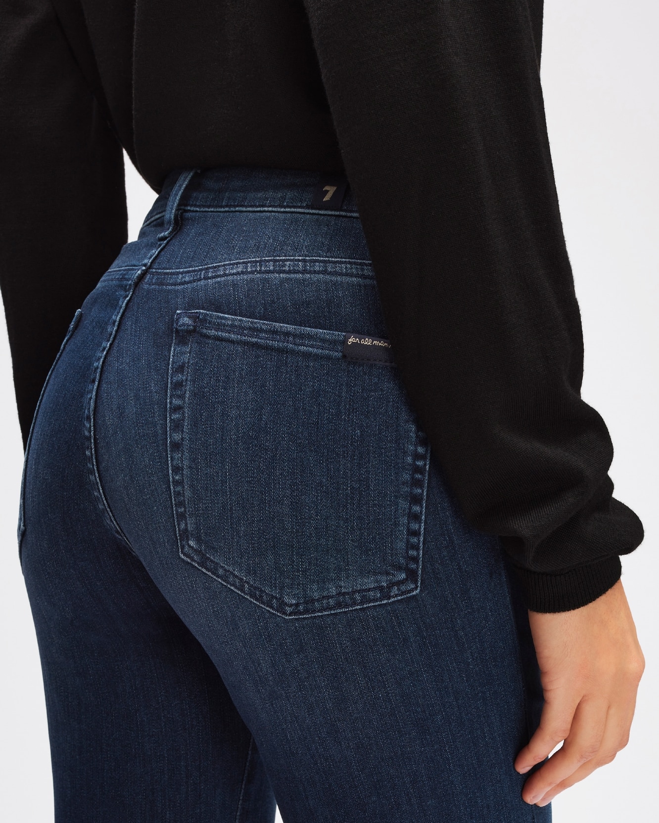 Vaquero pitillo de mujer hw skinny de tiro medio - 7 For all mankind - Azul marino Azul marino-4