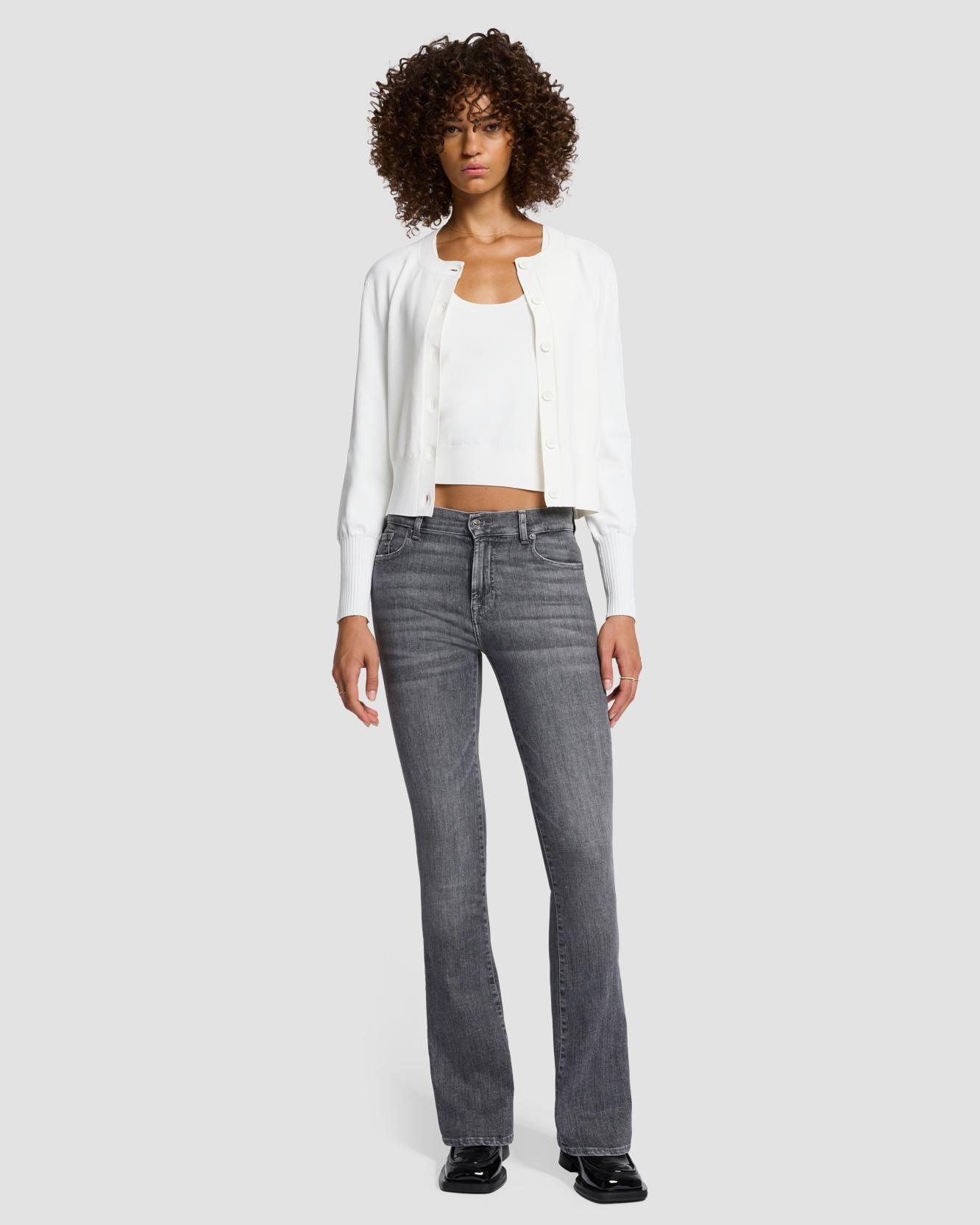 Vaquero campana de mujer bootcut de tiro medio - 7 For all mankind - Gris Gris-1