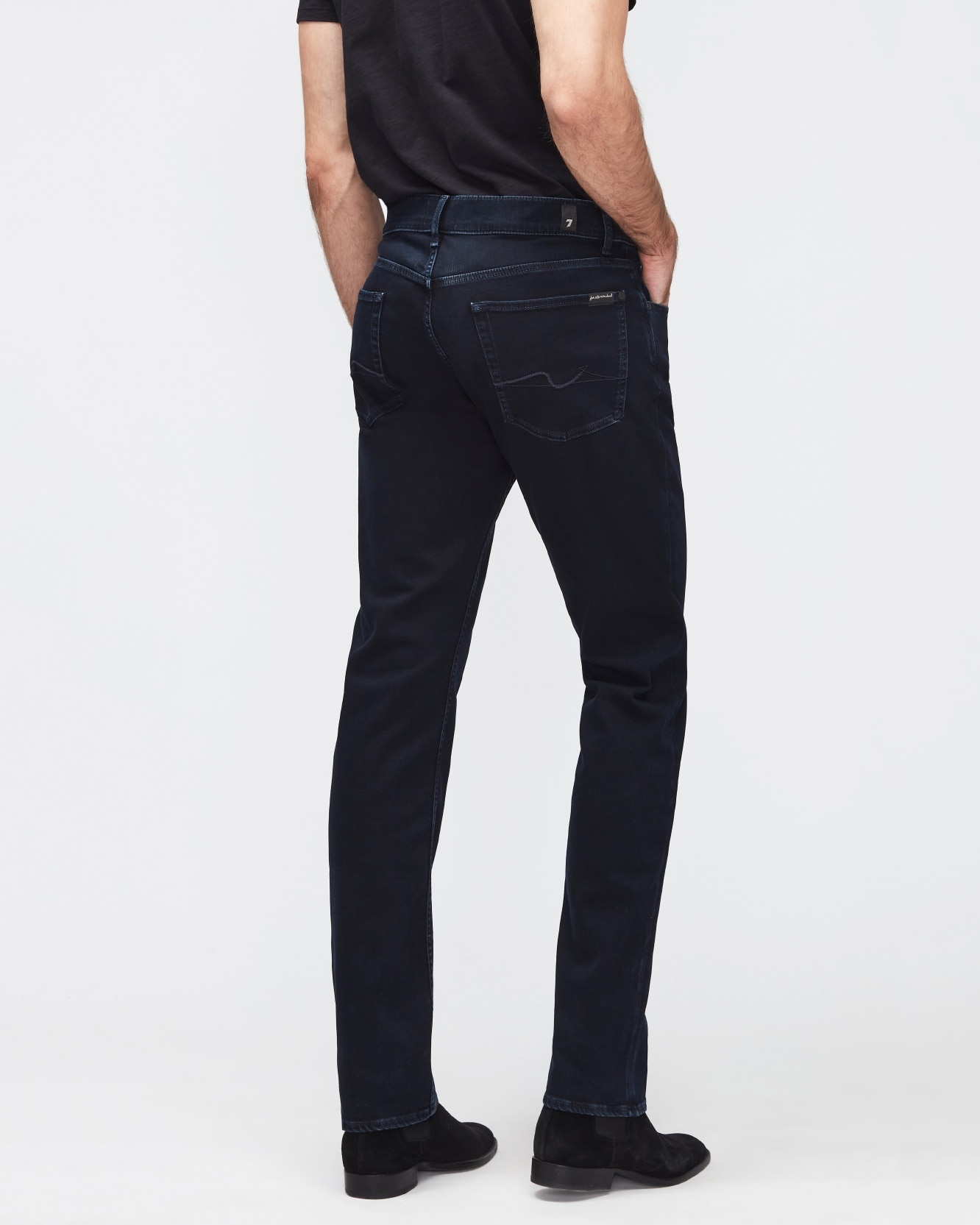 Imagen 4 de Vaqueros de hombre rectos de tiro medio en color - 7 For all mankind - Azul marino Azul marino