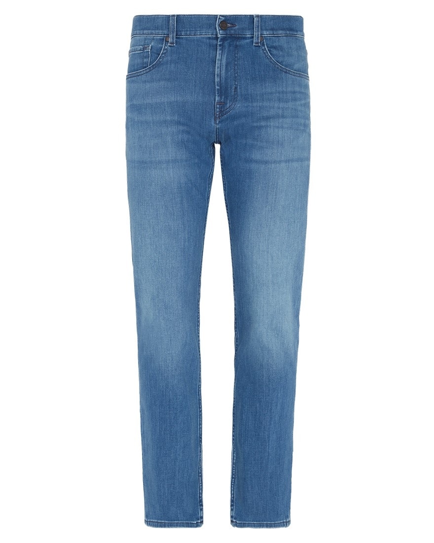 Vaqueros de hombre corte slim de tiro medio en color marino - 7 For all mankind - Azul Azul-6