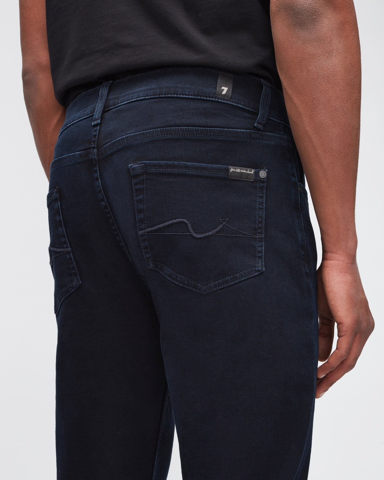 Vaqueros de hombre corte slim de tiro medio en color - 7 For all mankind - Azul marino Azul marino-3
