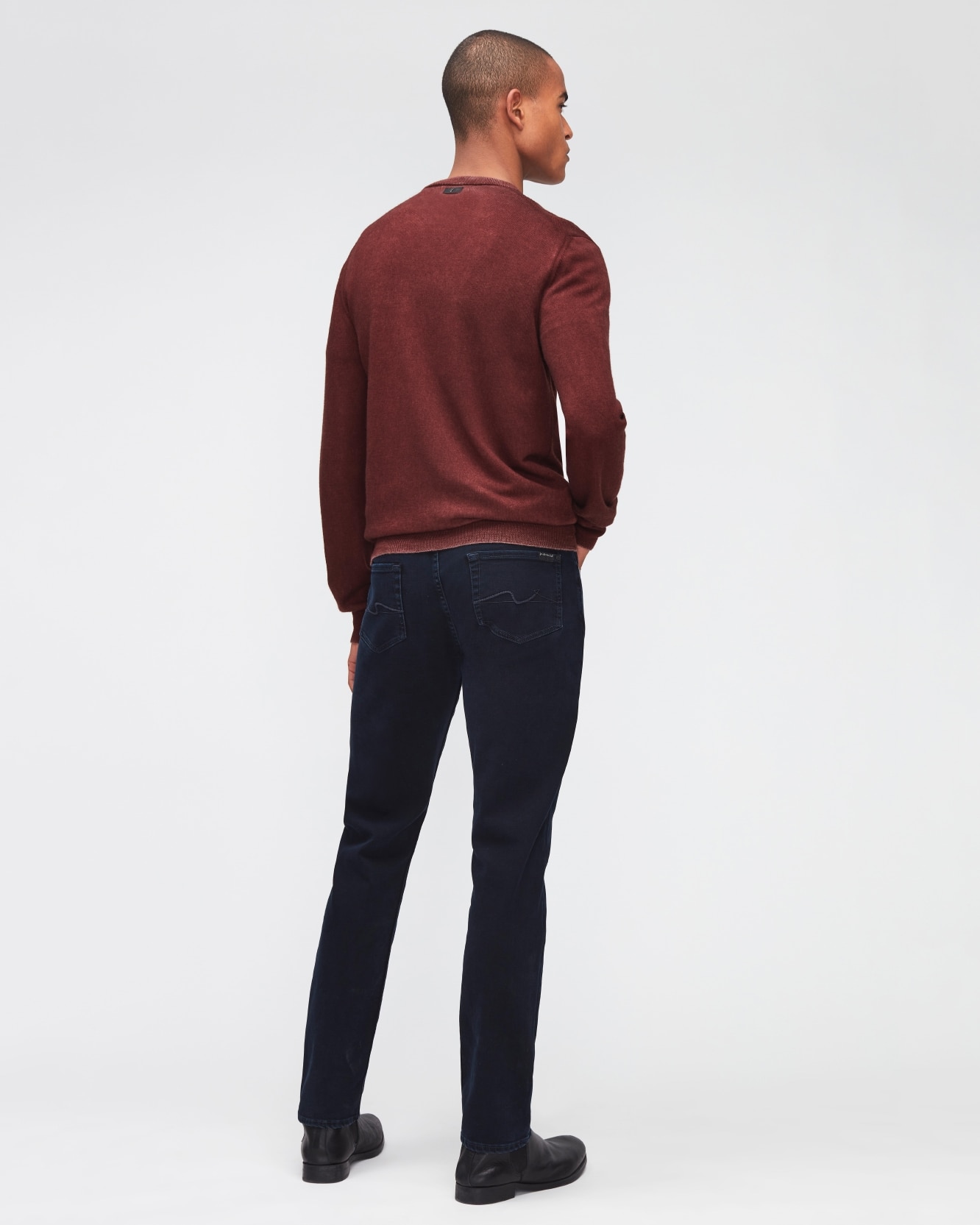 Vaqueros de hombre corte slim de tiro medio en color - 7 For all mankind - Azul marino Azul marino-4
