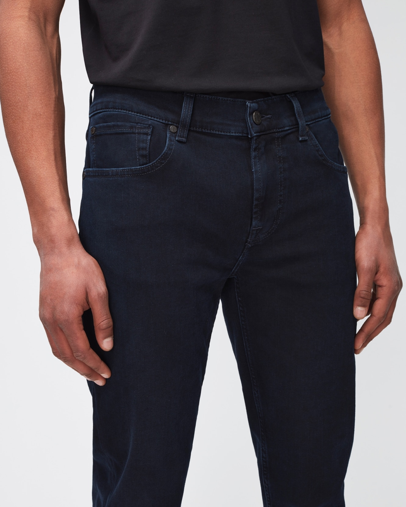 Vaqueros de hombre corte slim de tiro medio en color - 7 For all mankind - Azul marino Azul marino-5
