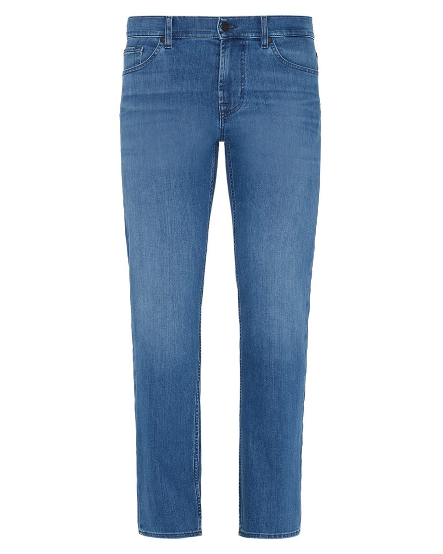 Vaqueros de hombre rectos de tiro medio en color indigo - 7 For all mankind - Azul Azul-6