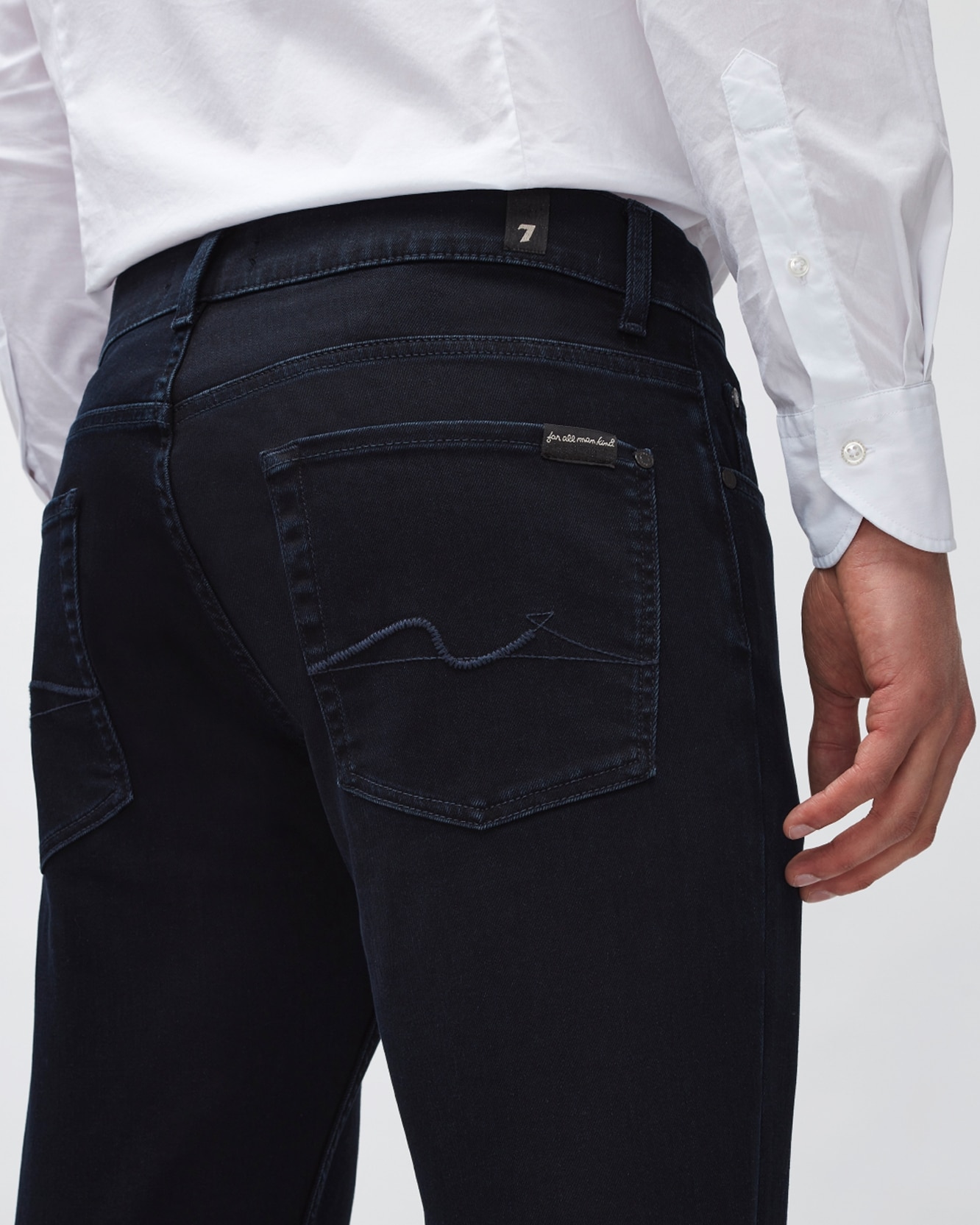 Vaqueros de hombre rectos de tiro medio en color - 7 For all mankind - Azul marino Azul marino-3